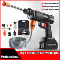 Portable Cordless Electric Washing Machine, Professional Car Wash Set High Pressure Washer, Multi-Nozzle High Pressure Washer