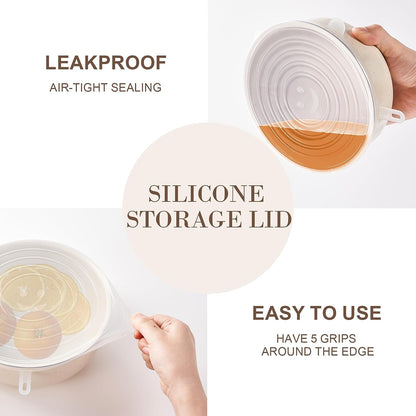 Nonstick Cookware Set -  Stackable Pots and Pans Set Detachable Handle Camping Cookware Granite Kitchen Cookware Sets Removable Handle, Non Toxic Nonstick Frying Pans for Cooking Set Gift Beige