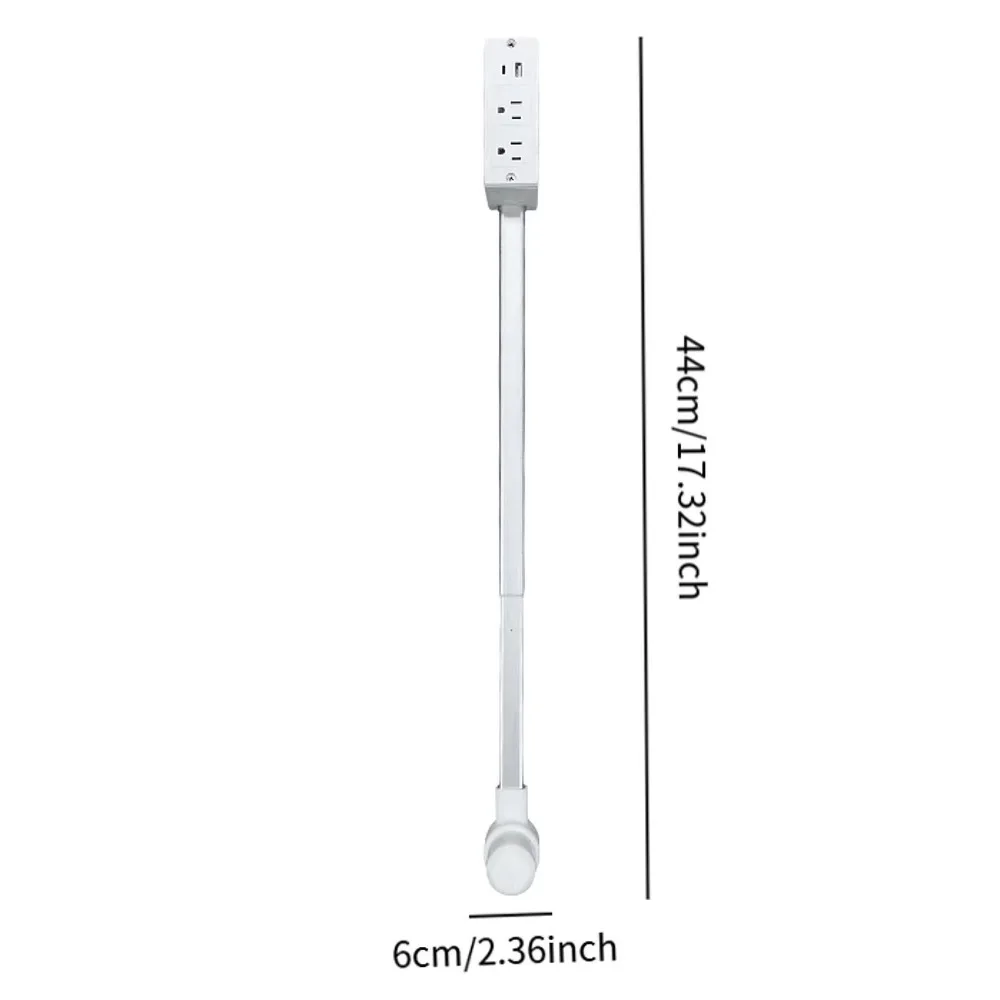 New Rotates 180° Electrical Outlet Extender Adjustable Length White Power Outlets Extender Power Socket Expander for Nightstand