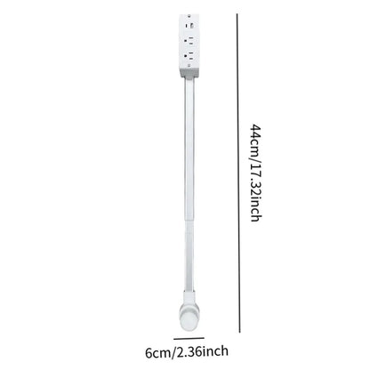 New Rotates 180° Electrical Outlet Extender Adjustable Length White Power Outlets Extender Power Socket Expander for Nightstand