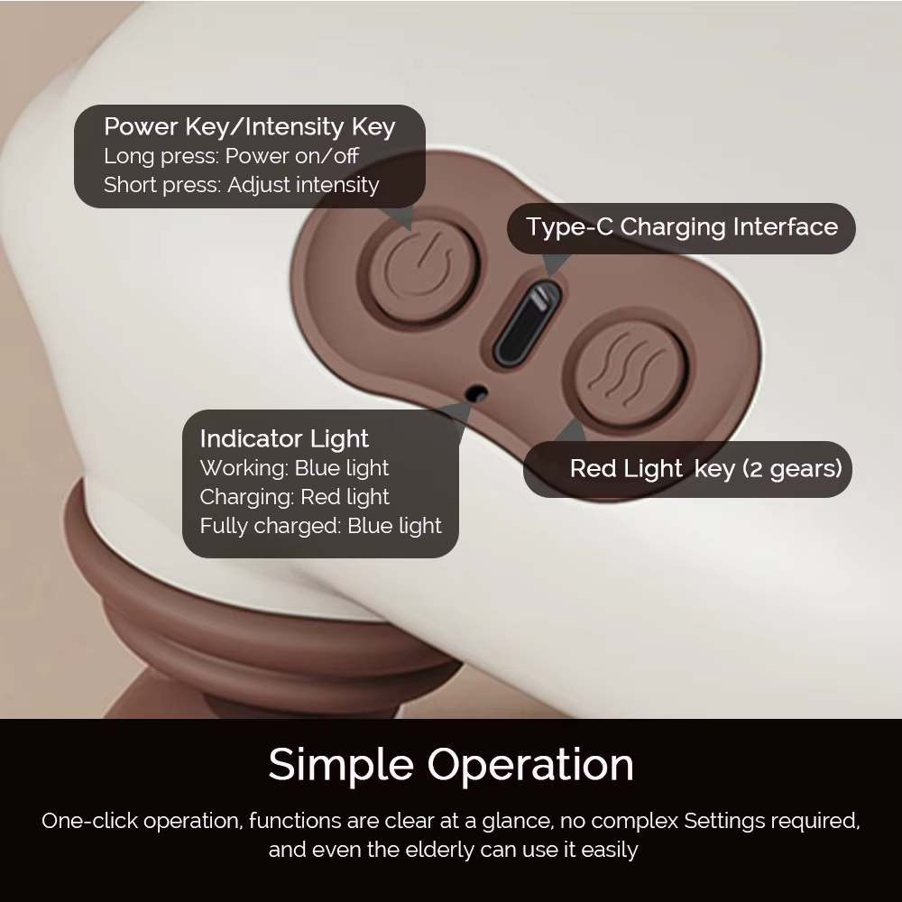 4D Hand Shaped Kneading Neck and Shoulder Massager Portable Neck Shoulder Massage Pillow Brushless Motor Trapezius Masajeador