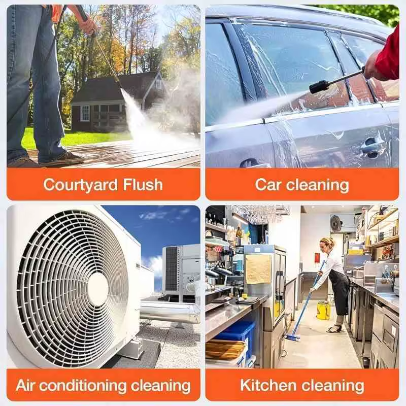 Portable Cordless Electric Washing Machine, Professional Car Wash Set High Pressure Washer, Multi-Nozzle High Pressure Washer