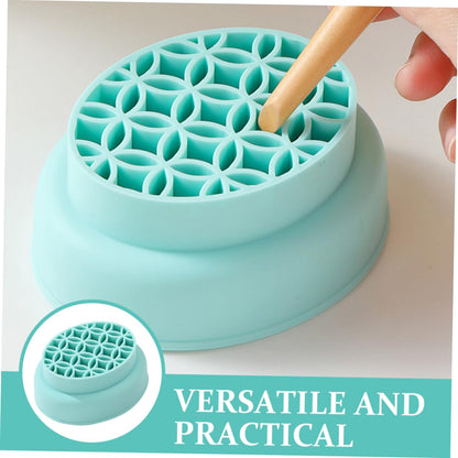 Silicone Makeup Brush Cleaning Bowl Real Makeup Brush Cleanser for Eyeshadow Drying Stand for Women Girls