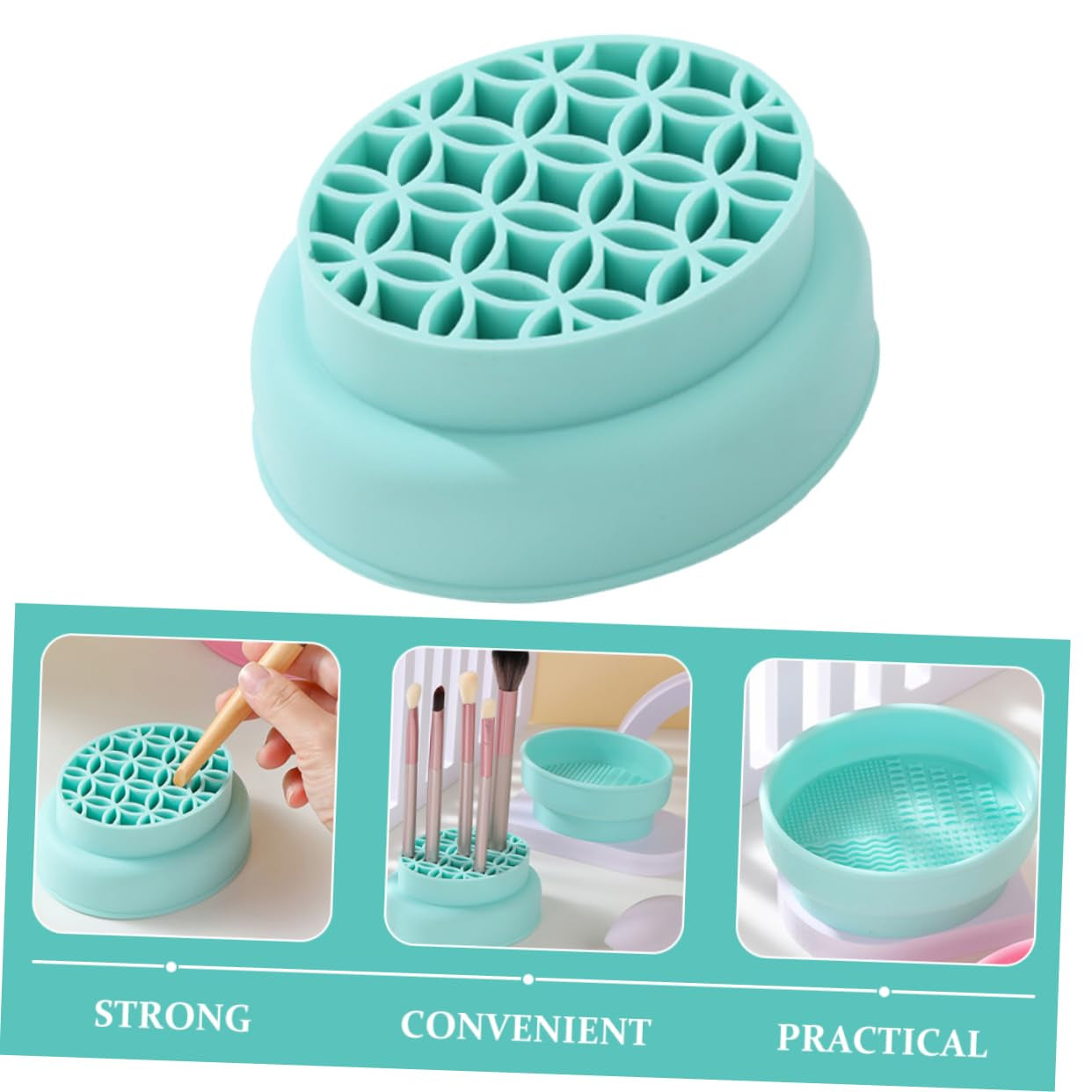 Silicone Makeup Brush Cleaning Bowl Real Makeup Brush Cleanser for Eyeshadow Drying Stand for Women Girls