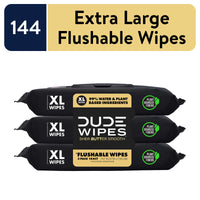 Flushable Wipes, XL Wet Wipes for at Home Use, Shea Butter Smooth, 144 Count