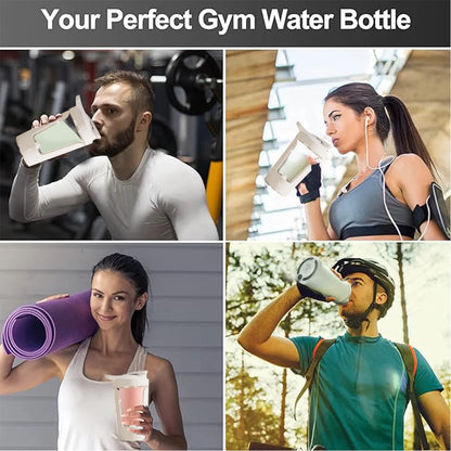 Electric Protein Shaker Bottle with Blender,Plastic Drink Mixer Cup for Coffee Milk Mixing,White