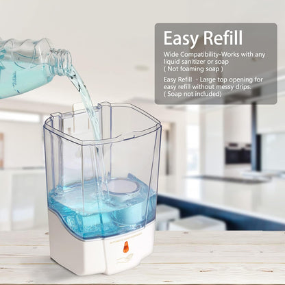 Automatic Hand Sanitizer & Soap Dispenser for Bathroom, Touchless Sensor Soap Dispenser Wall-Mounted, Gel/Liquid Hand Free Soap Dispenser, ABS Plastic 700Ml/24Oz M-1388E