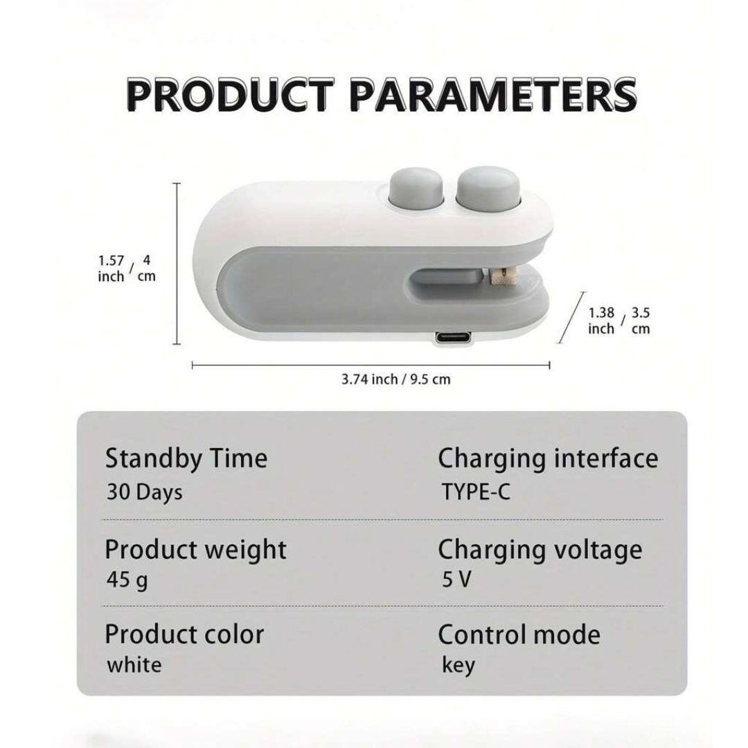 Mini Bag Sealer Rechargeable Bag Sealer 2 in 1 Bag Sealer Heat Seal with Cutter