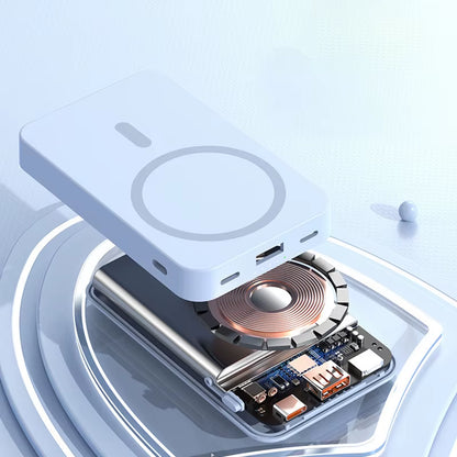 2025 New Magnetic Power Bank Three-In-One 20,000 Mah Self-Contained Cable Super Fast Charging Portable Magsafe Power Bank