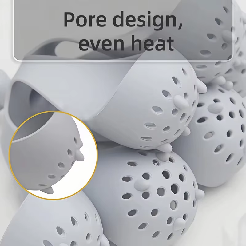 4/6 Holes Silicone Egg Boiler Rack Freestanding Egg Boiler Household Steamed Egg Tray Cooker Kitchen Portable Storage Gadget