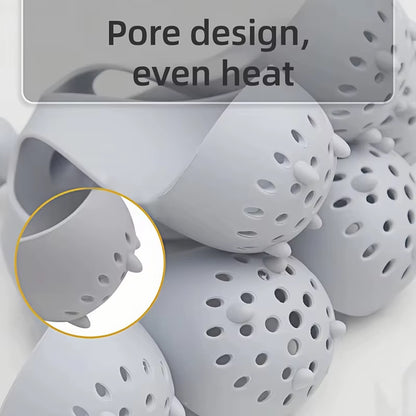 4/6 Holes Silicone Egg Boiler Rack Freestanding Egg Boiler Household Steamed Egg Tray Cooker Kitchen Portable Storage Gadget