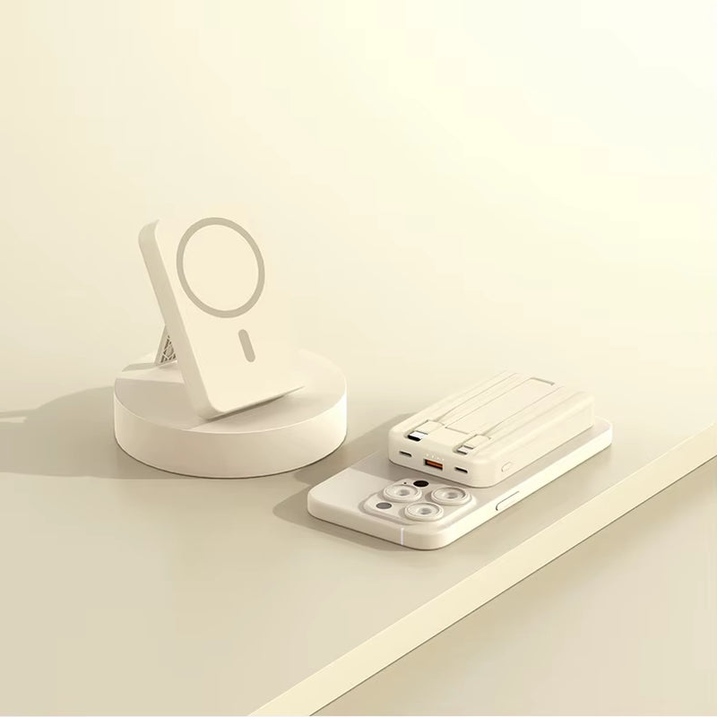 2025 New Magnetic Power Bank Three-In-One 20,000 Mah Self-Contained Cable Super Fast Charging Portable Magsafe Power Bank