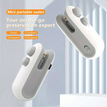 Mini Bag Sealer Rechargeable Bag Sealer 2 in 1 Bag Sealer Heat Seal with Cutter