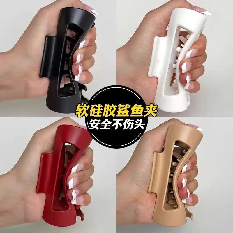 Soft Silicone Safe Shark Hair Claw Versatile Non-Slip Hair Clip Grab Korean Ins Hairpin Accessories for Girls Decoration Gift