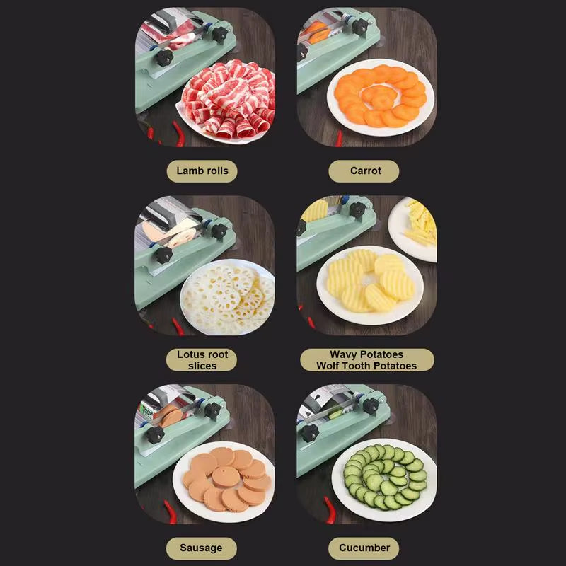 Manual Meat Slicer Food-Grade Stainless Steel Thin Meat Slicer Bacon Slicer Removable Meat Cutter Multifunctional Slicingmachine