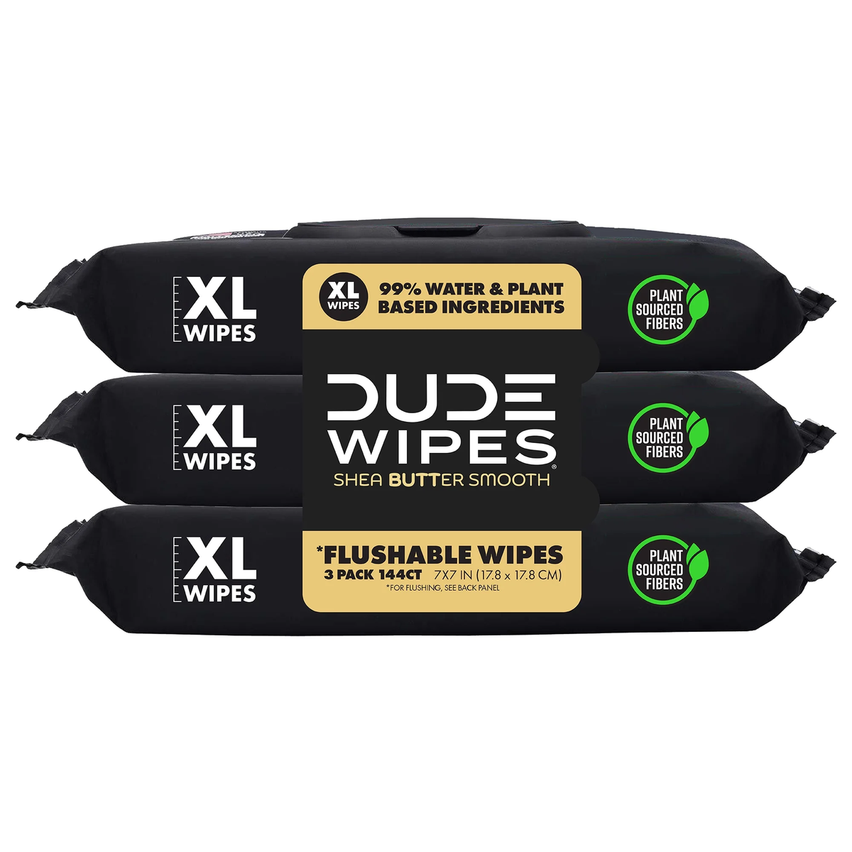Flushable Wipes, XL Wet Wipes for at Home Use, Shea Butter Smooth, 144 Count