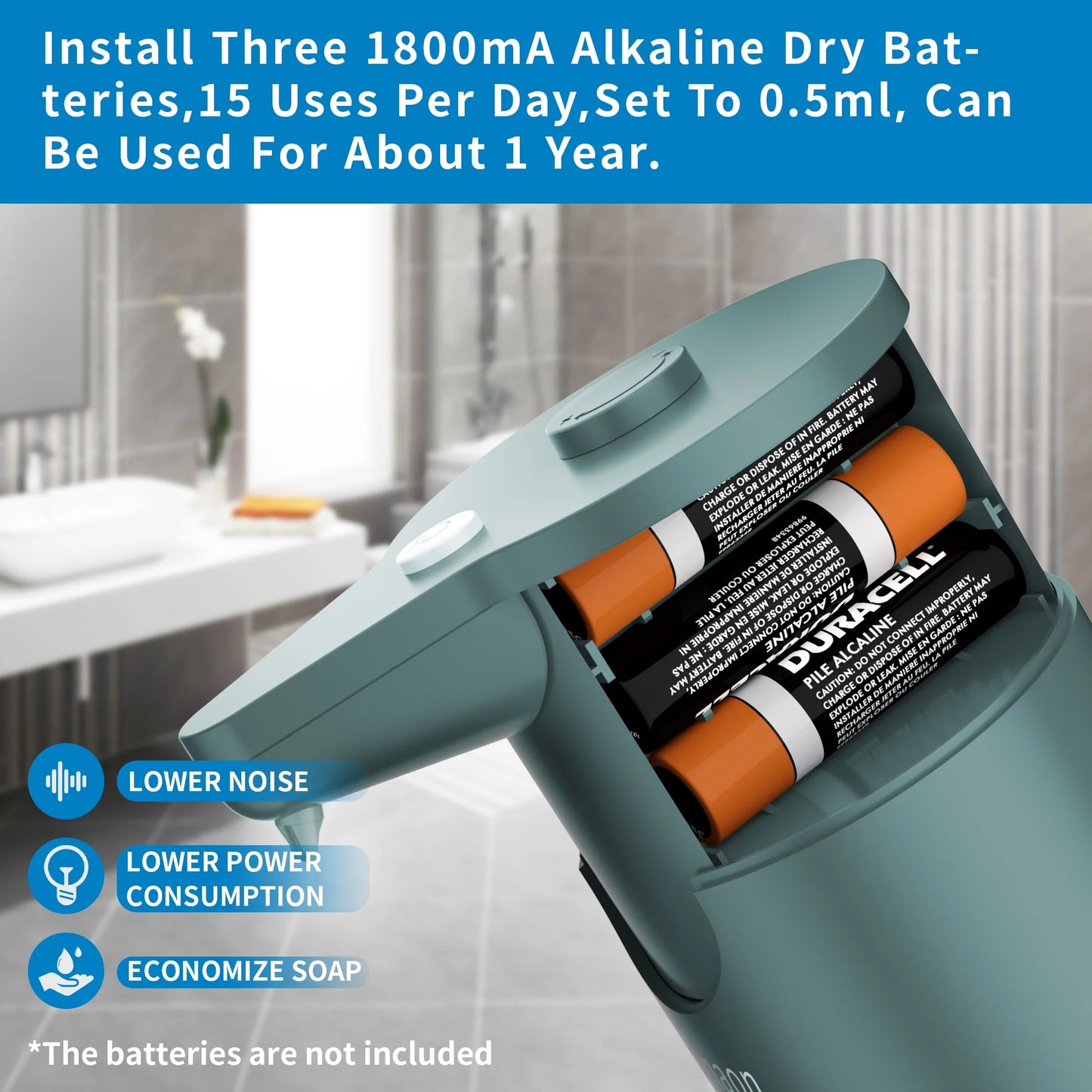 Automatic Soap Dispenser,Soap Dispenser Bathroom, 15 Upgrade Adjustable Volume for Thin and Thick Liquid Kitchen Soap Dispenser,Electric Hand Sanitizer Soap Dispenser Wall Mounted Green