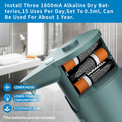 Automatic Soap Dispenser,Soap Dispenser Bathroom, 15 Upgrade Adjustable Volume for Thin and Thick Liquid Kitchen Soap Dispenser,Electric Hand Sanitizer Soap Dispenser Wall Mounted Green