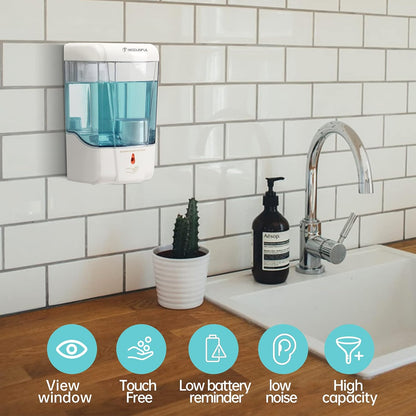 Automatic Hand Sanitizer & Soap Dispenser for Bathroom, Touchless Sensor Soap Dispenser Wall-Mounted, Gel/Liquid Hand Free Soap Dispenser, ABS Plastic 700Ml/24Oz M-1388E