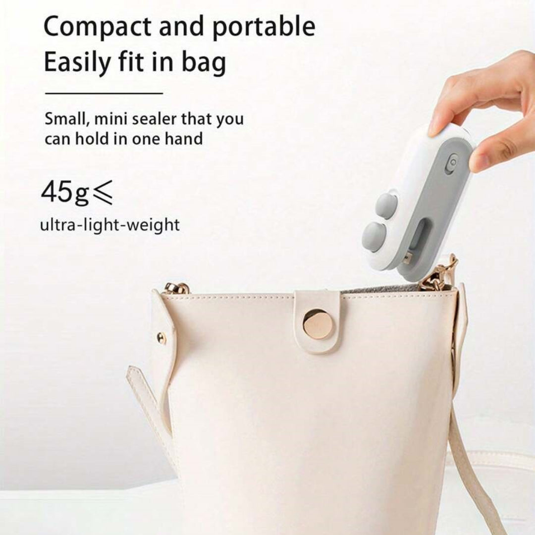 Mini Bag Sealer Rechargeable Bag Sealer 2 in 1 Bag Sealer Heat Seal with Cutter
