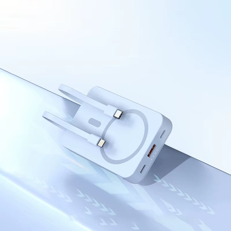 2025 New Magnetic Power Bank Three-In-One 20,000 Mah Self-Contained Cable Super Fast Charging Portable Magsafe Power Bank