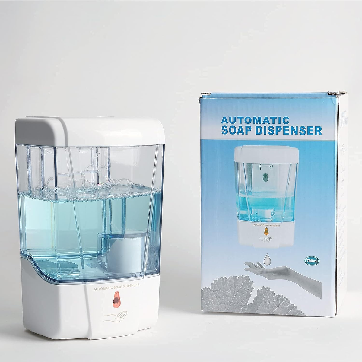 Automatic Hand Sanitizer & Soap Dispenser for Bathroom, Touchless Sensor Soap Dispenser Wall-Mounted, Gel/Liquid Hand Free Soap Dispenser, ABS Plastic 700Ml/24Oz M-1388E