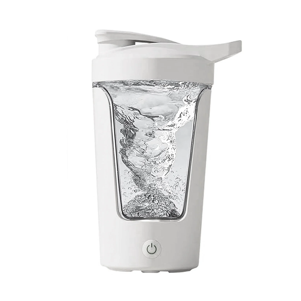 Electric Protein Shaker Bottle with Blender,Plastic Drink Mixer Cup for Coffee Milk Mixing,White