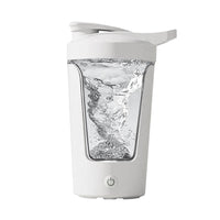 Electric Protein Shaker Bottle with Blender,Plastic Drink Mixer Cup for Coffee Milk Mixing,White