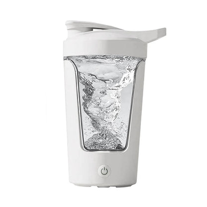Electric Protein Shaker Bottle with Blender,Plastic Drink Mixer Cup for Coffee Milk Mixing,White